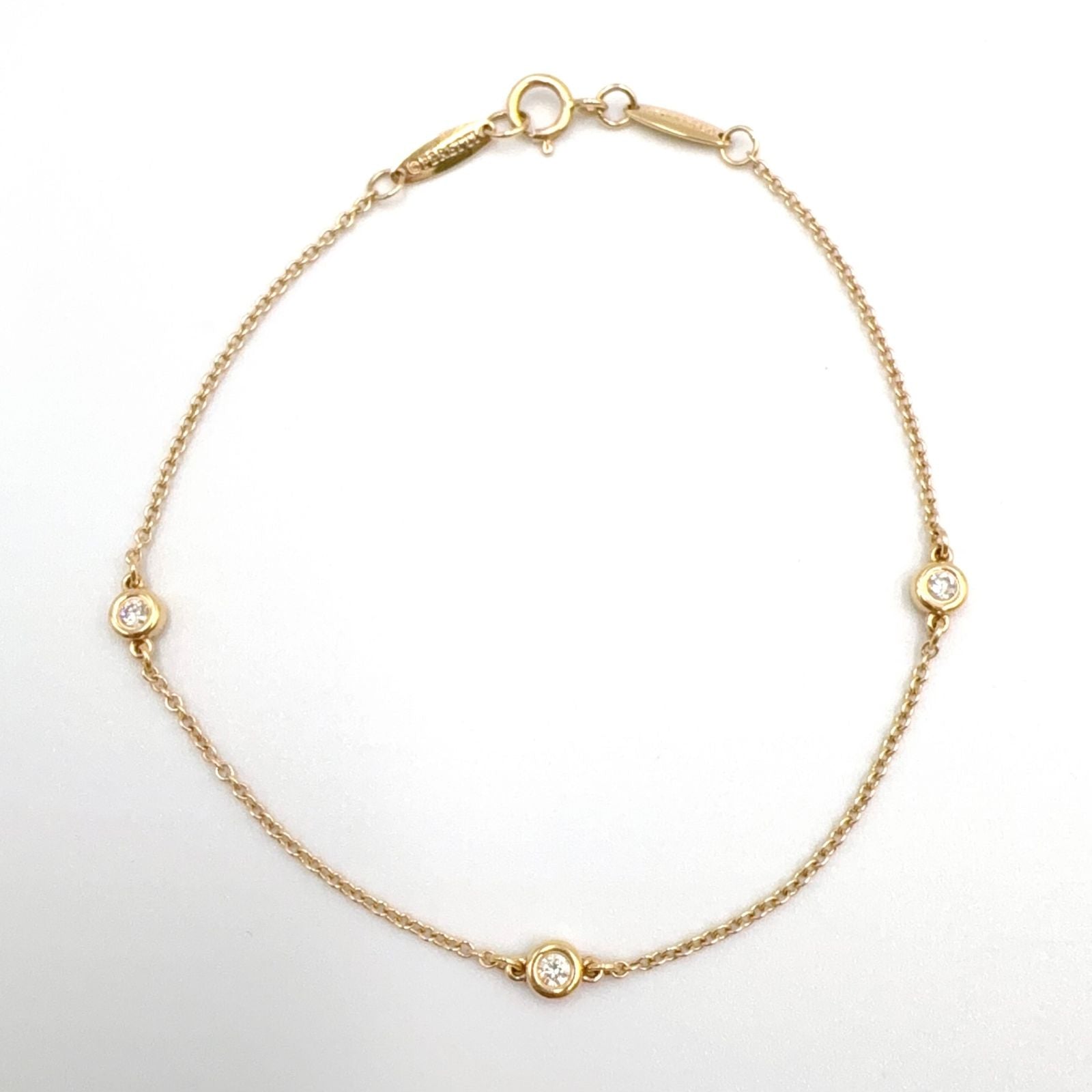 Tiffany & Co by the Yard Diamond Yellow Gold Clear Bracelet — view 3
