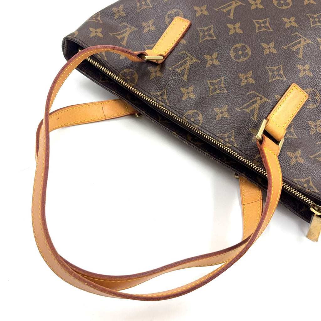 Louis Vuitton Cabas Piano Monogram Leather Brown Light Tote Gold — view 5