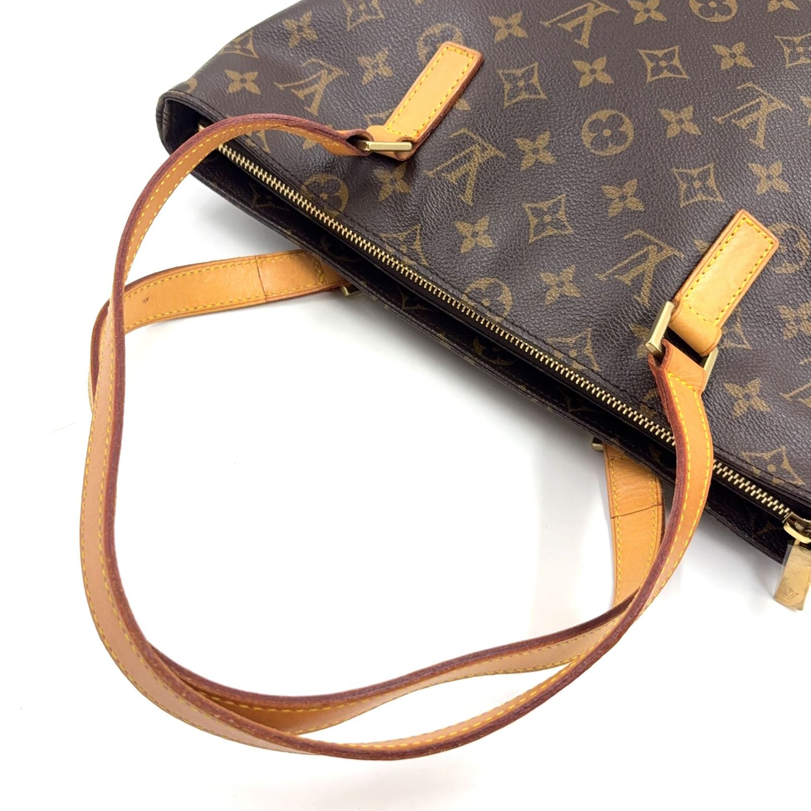 Louis Vuitton Cabas Piano Monogram Leather Brown Light Tote Gold — view 5