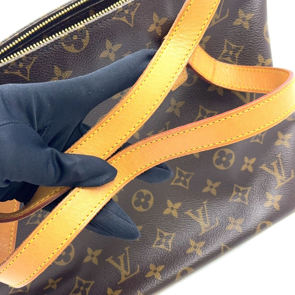 Louis Vuitton Cabas Piano Monogram Leather Brown Light Tote Gold — view 6