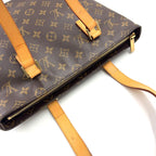 Louis Vuitton Cabas Piano Monogram Leather Brown Light Tote Gold — view 8