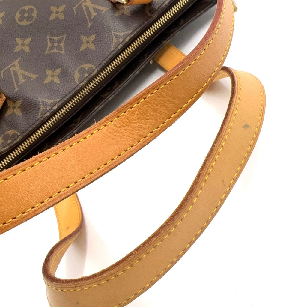 Louis Vuitton Cabas Piano Monogram Leather Brown Light Tote Gold — view 7