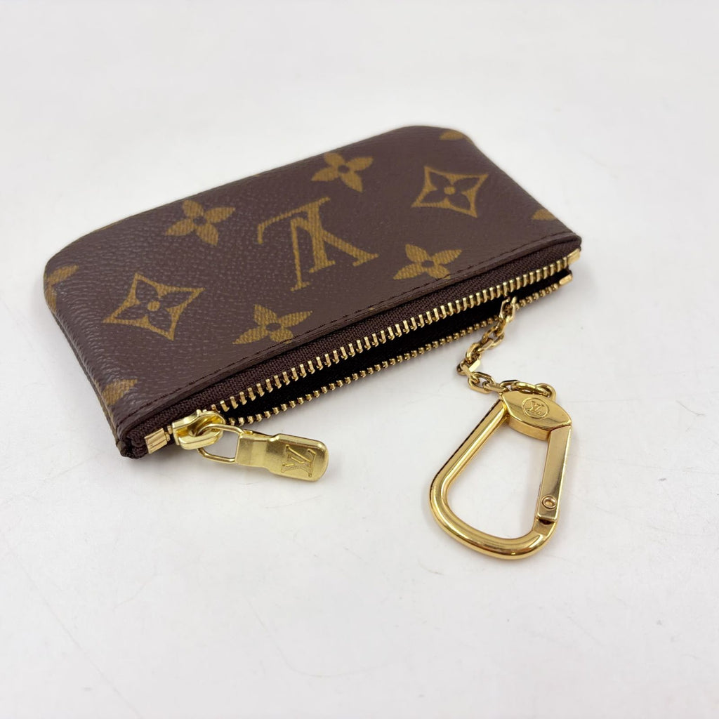 Louis Vuitton Pochette Cles Monogram Brown Coin Case Gold — view 6