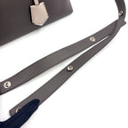 Fendi by the Way 2-Way Shoulder with Initials Leather Gray Black Light Beige — view 9