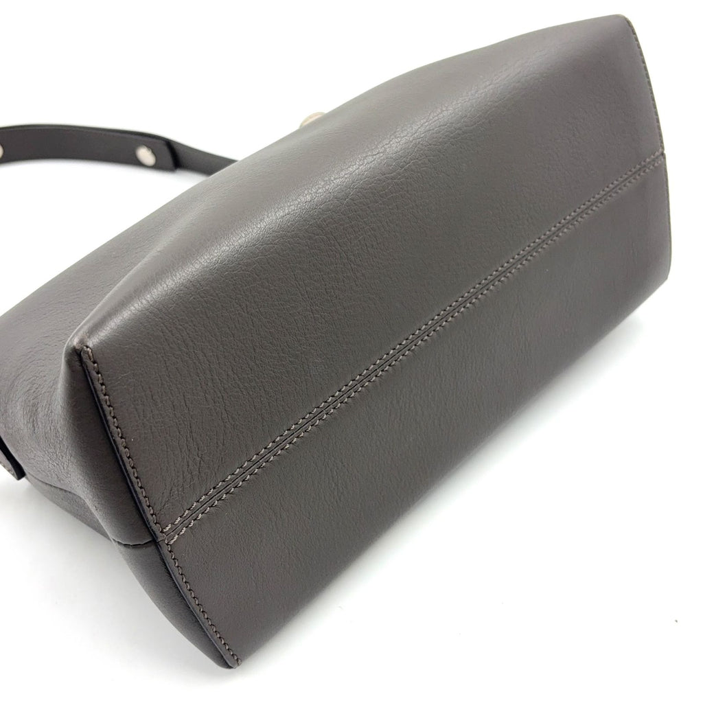 Fendi by the Way 2-Way Shoulder with Initials Leather Gray Black Light Beige — view 5
