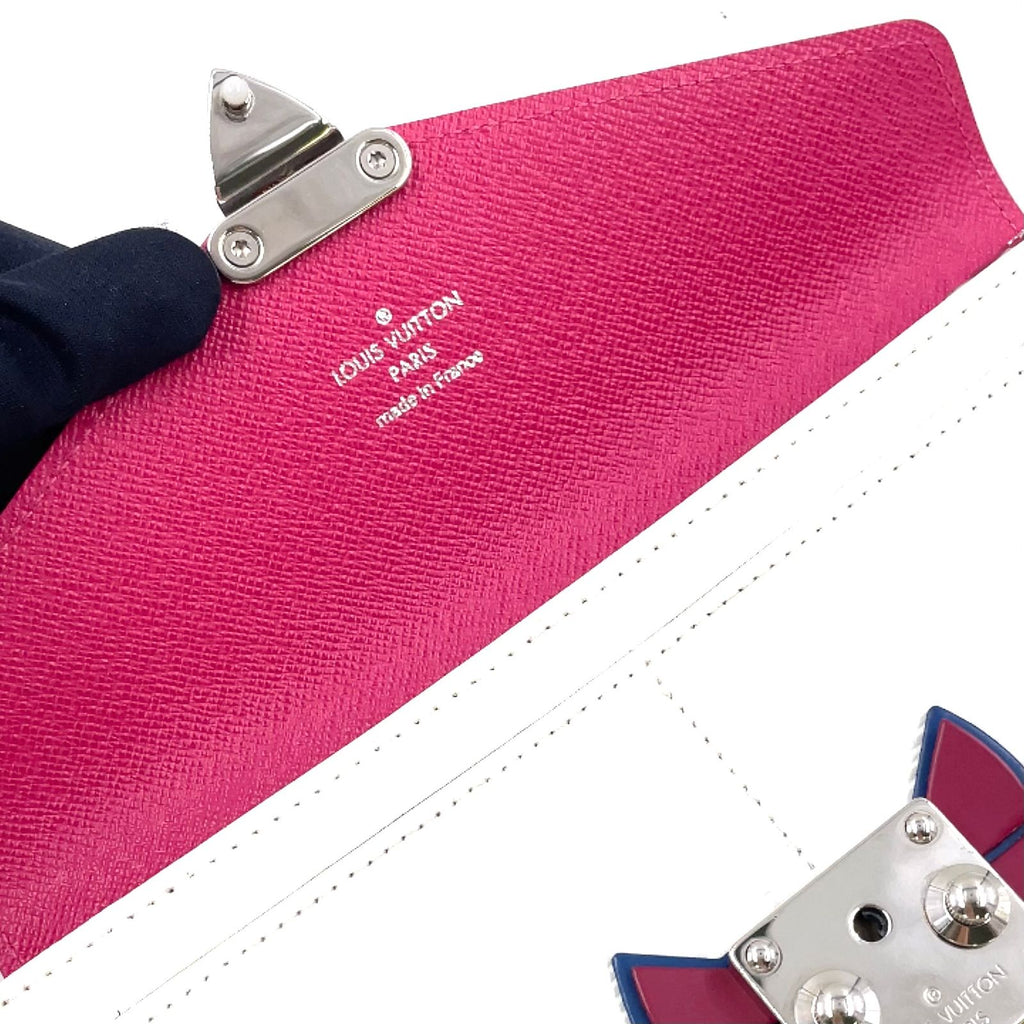 Louis Vuitton Tribal Mask Portefeuille Sarah Leather Pink White Multicolor — view 4