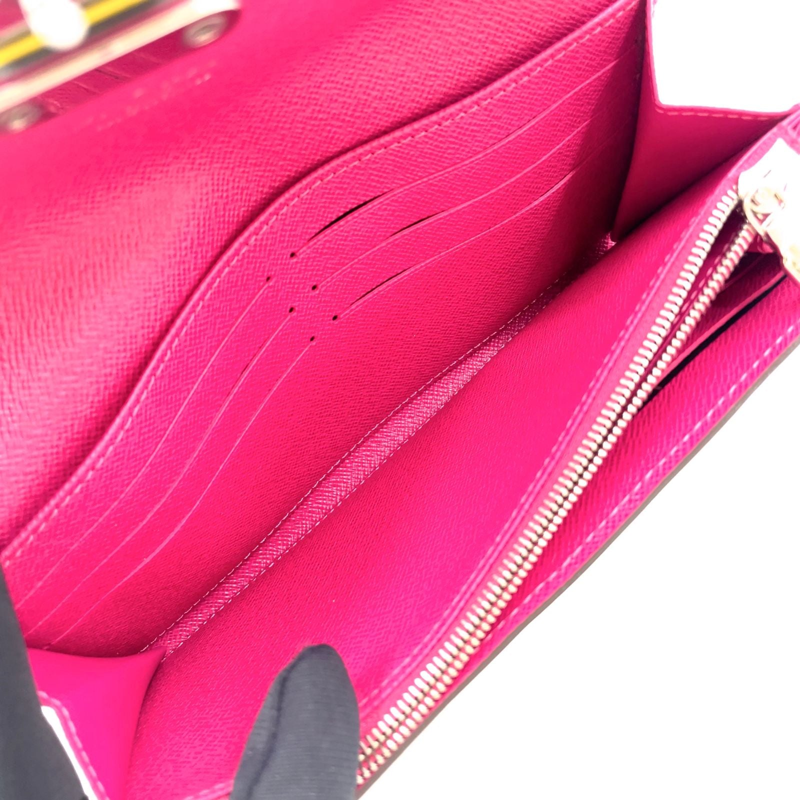 Louis Vuitton Tribal Mask Portefeuille Sarah Leather Pink White Multicolor — view 6