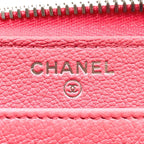 Chanel Lucky Crowbar Zip Around Leather Pink Wallet Gold — view 3