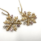 Chanel CC Logo Snowflake Faux Pearl Color Stone Clear Gold White Earrings — view 7