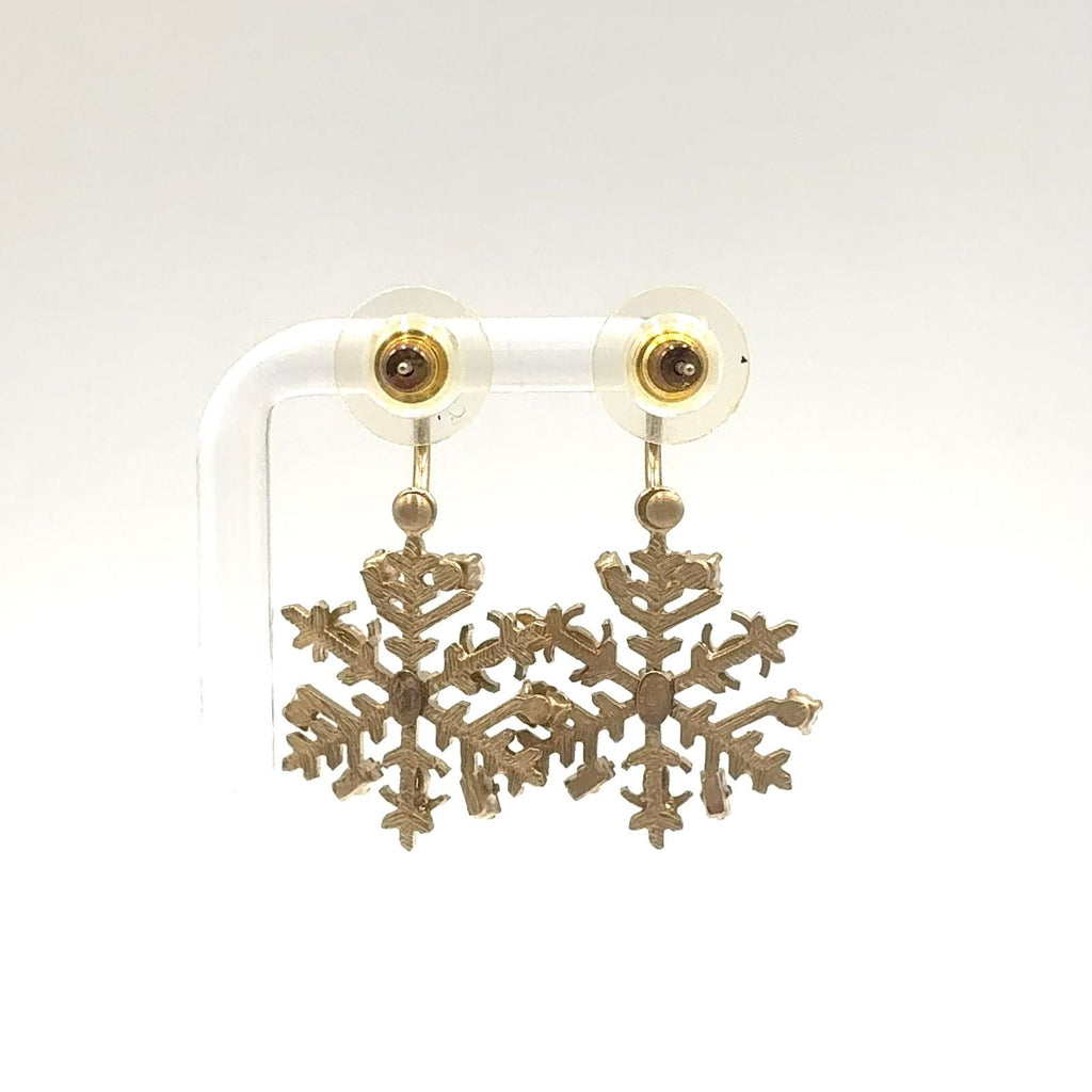 Chanel CC Logo Snowflake Faux Pearl Color Stone Clear Gold White Earrings — view 3