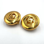 Chanel CC Logo Round Gold Plated Earrings — view 8