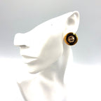 Chanel CC Logo Round Gold Plated Earrings — view 9