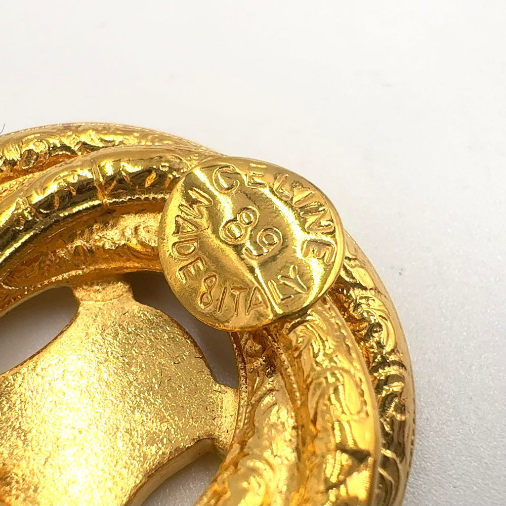 Celine Triomphe Gold Plated Earrings — view 4