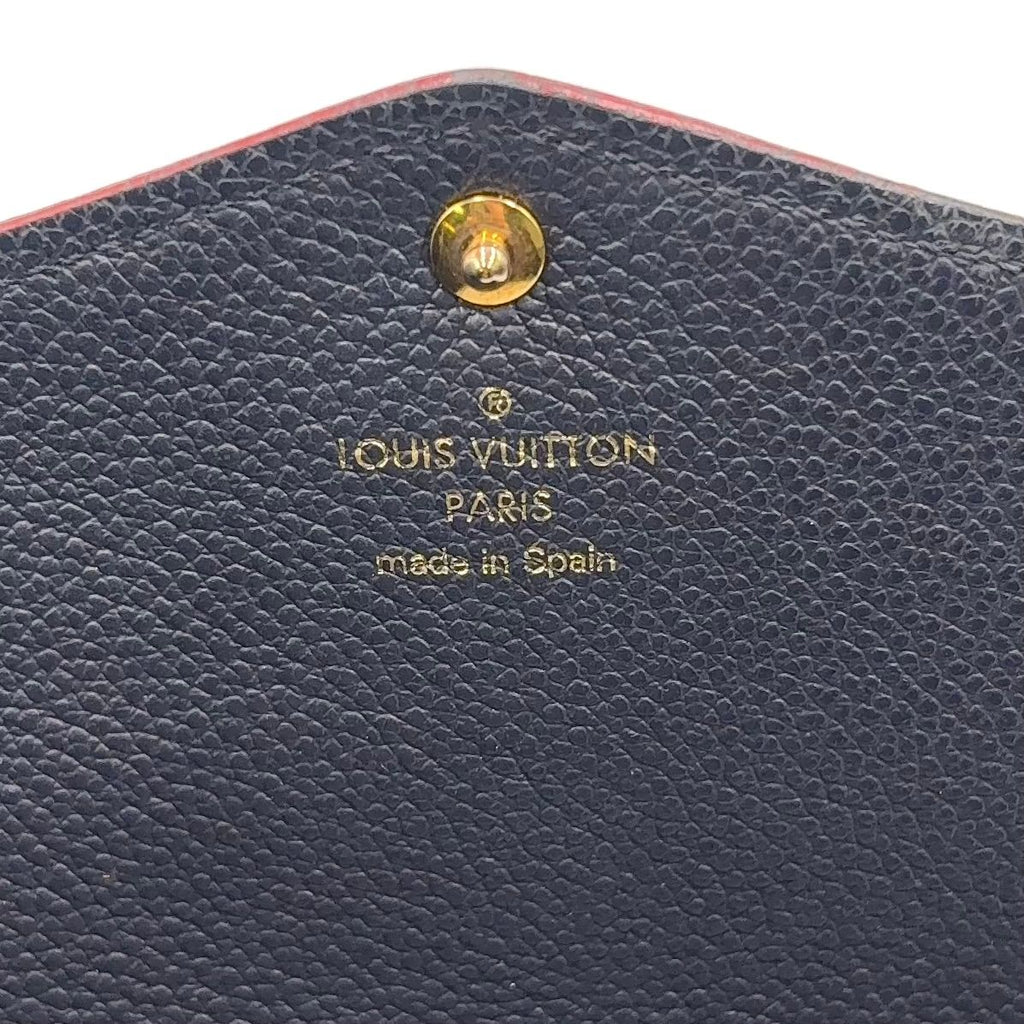 Louis Vuitton Portefeuille Sarah Monogram Empreinte Leather Navy Wallet Gold — view 4