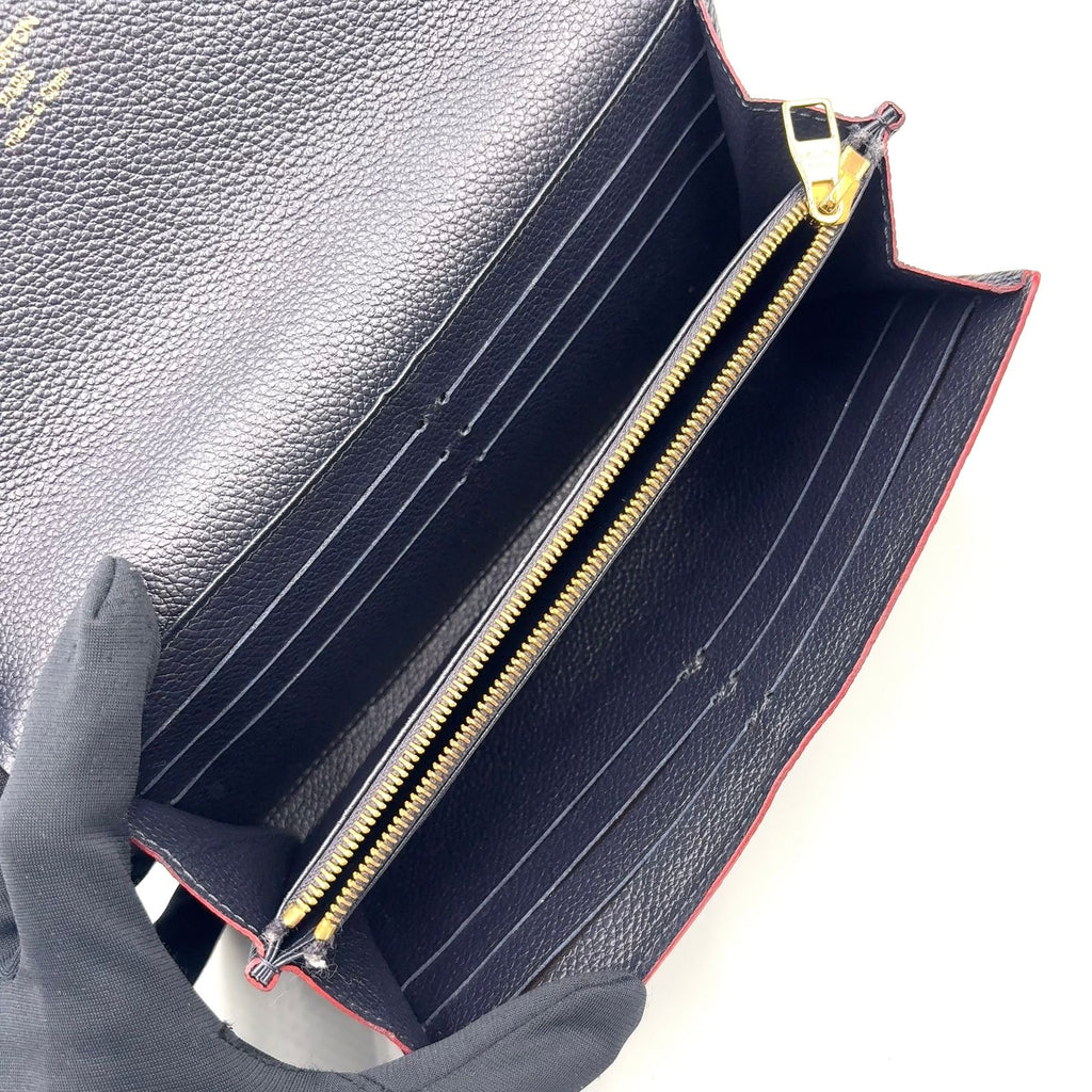 Louis Vuitton Portefeuille Sarah Monogram Empreinte Leather Navy Wallet Gold — view 3