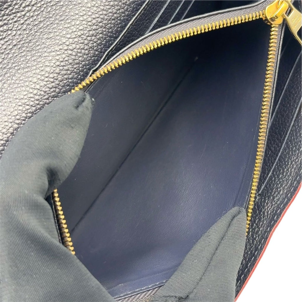 Louis Vuitton Portefeuille Sarah Monogram Empreinte Leather Navy Wallet Gold — view 7