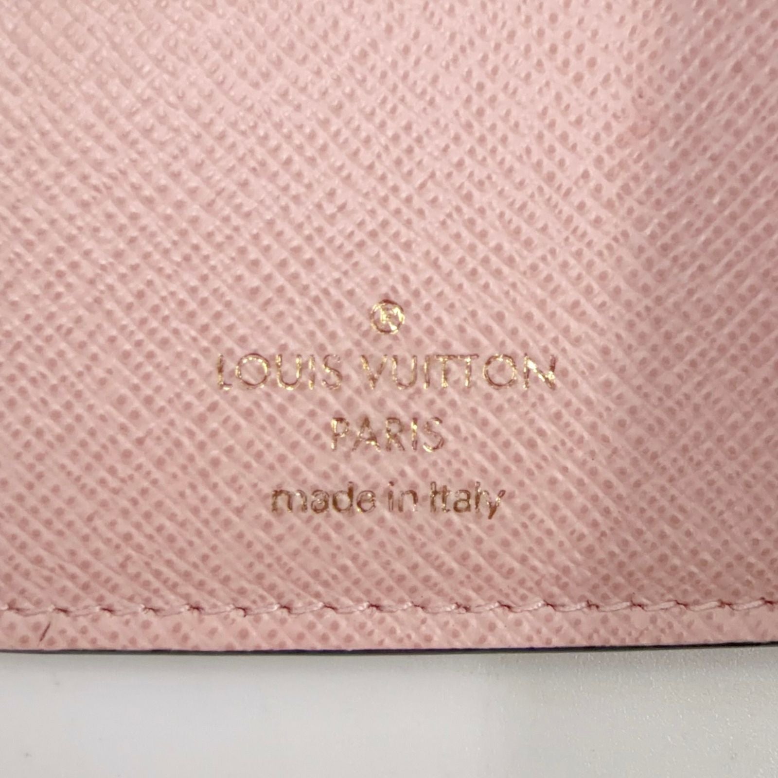 Louis Vuitton Portefeuille Lou Leather Brown Light Pink Bifold Wallet Gold — view 4
