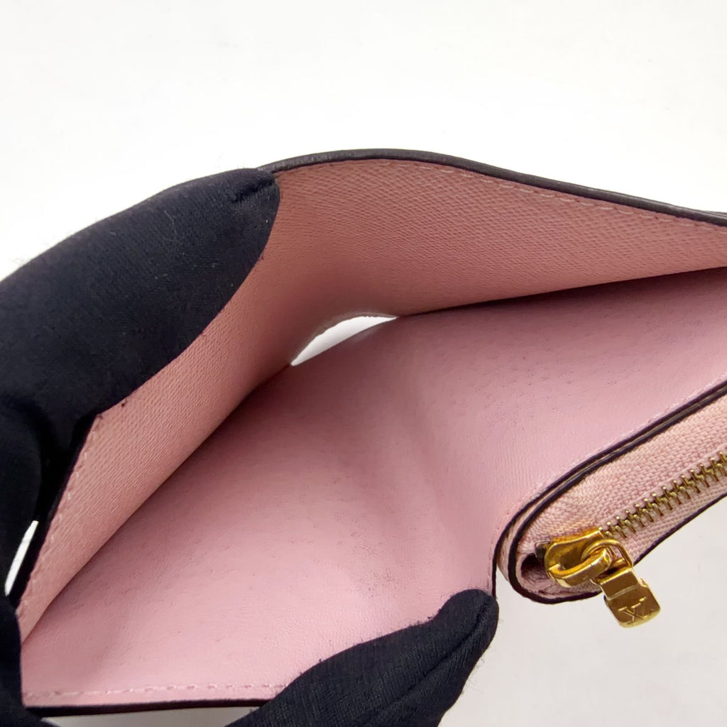 Louis Vuitton Portefeuille Lou Leather Brown Light Pink Bifold Wallet Gold — view 9