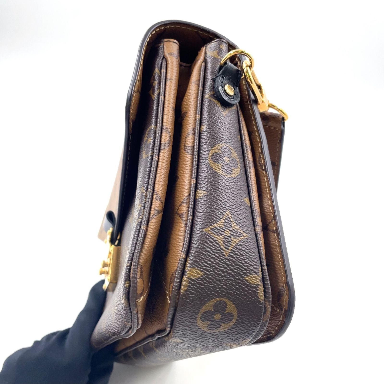 Louis Vuitton Pochette Metis Monogram Reverse 2-Way Shoulder Leather Brown — view 6
