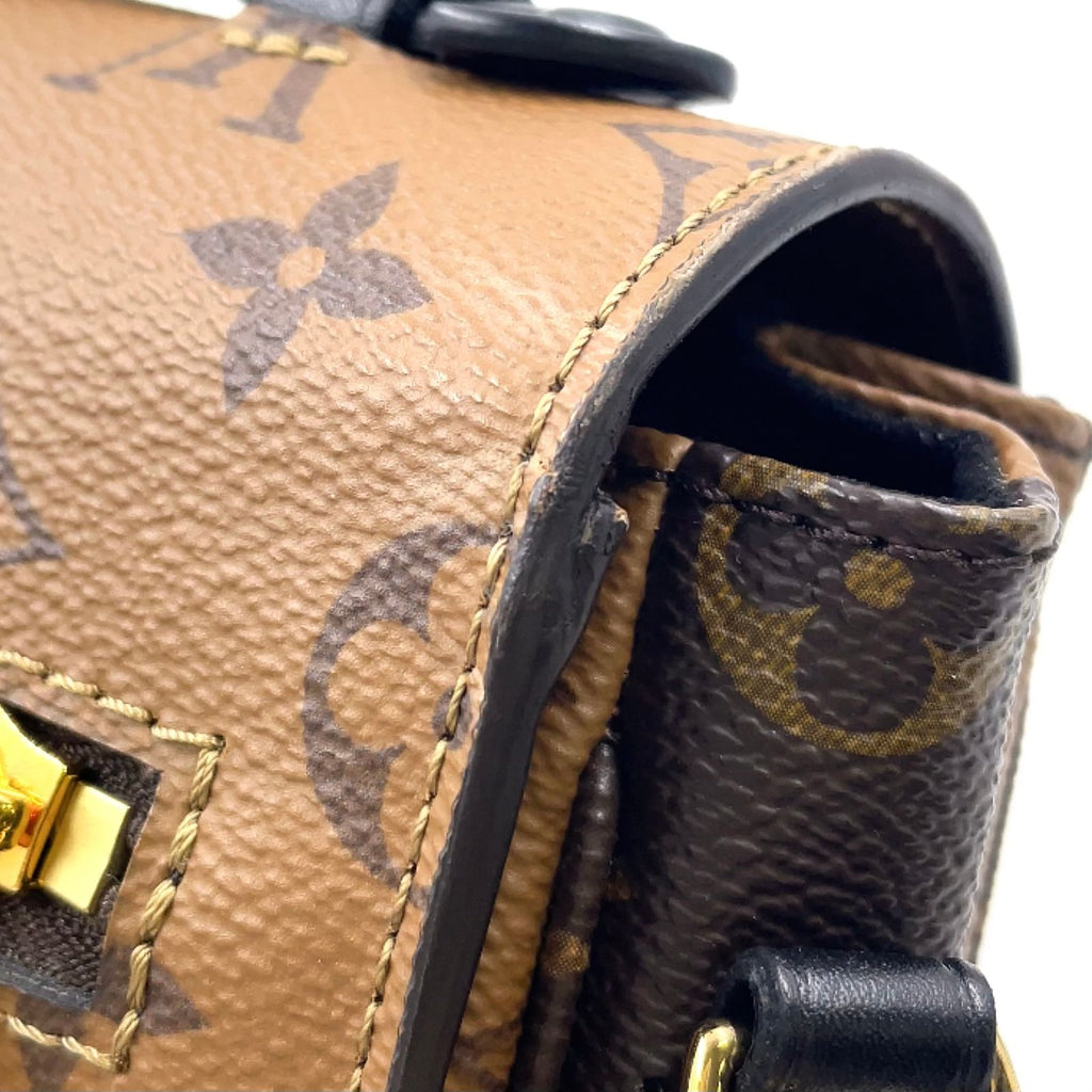 Louis Vuitton Pochette Metis Monogram Reverse 2-Way Shoulder Leather Brown — view 9