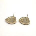 Chanel CC Logo Rhinestone Heart Color Stone Resin Clear Gold Black Earrings — view 6