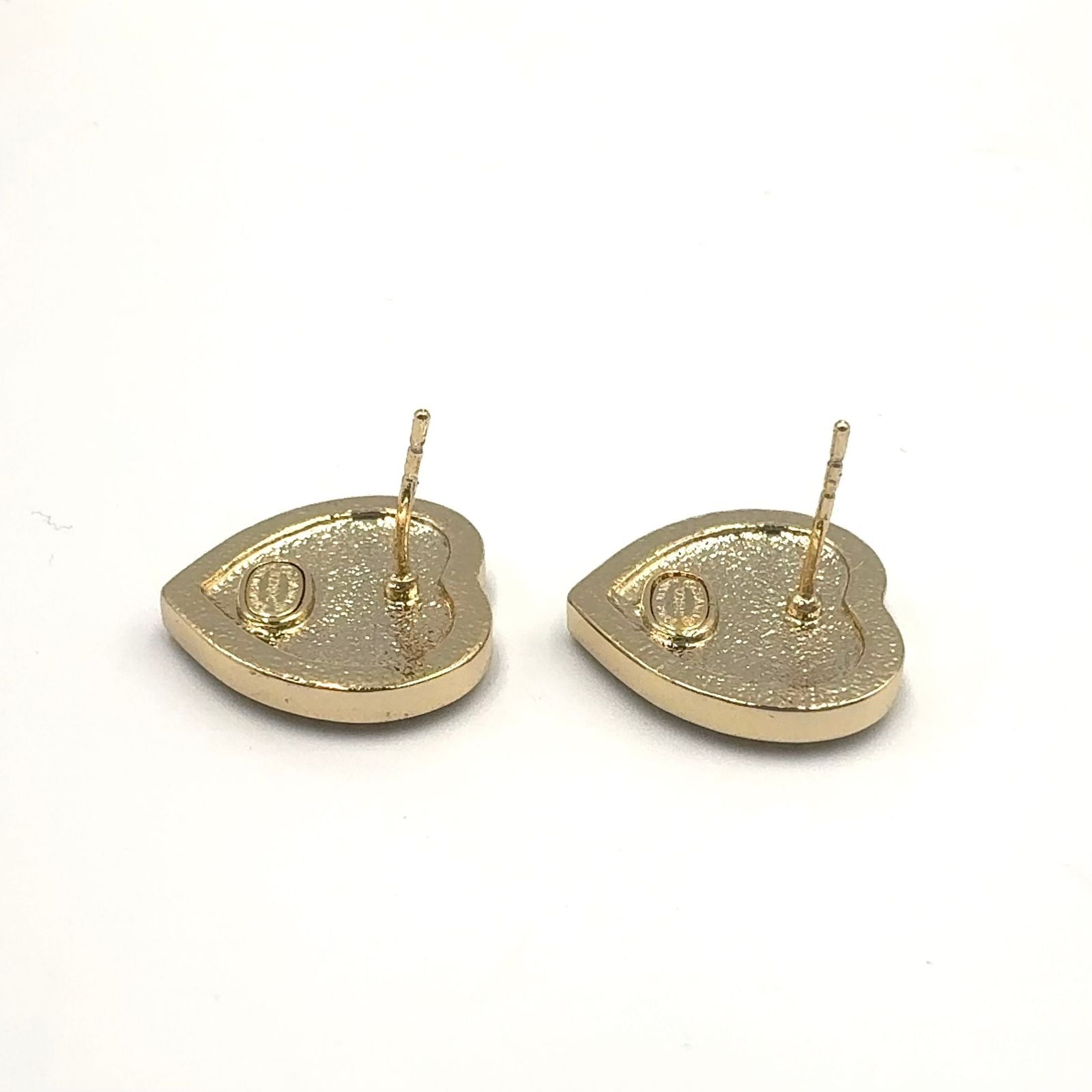 Chanel CC Logo Rhinestone Heart Color Stone Resin Clear Gold Black Earrings — view 6
