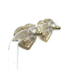 Chanel CC Logo Rhinestone Heart Color Stone Resin Clear Gold Black Earrings — view 3