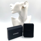 Chanel CC Logo Rhinestone Heart Color Stone Resin Clear Gold Black Earrings — view 8