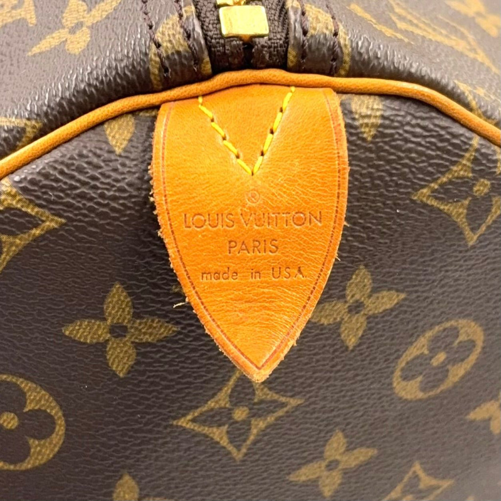 Louis Vuitton Keepall 55 Monogram Leather Brown Light Boston Bag Gold — view 4