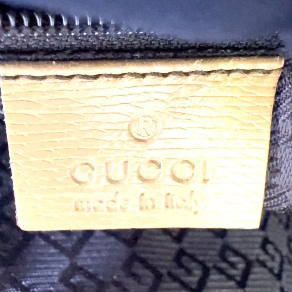 Gucci Belt Motif Business Leather Yellow Brown Tote Gold — view 4