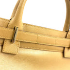 Gucci Belt Motif Business Leather Yellow Brown Tote Gold — view 6