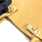 Gucci Belt Motif Business Leather Yellow Brown Tote Gold — view 8