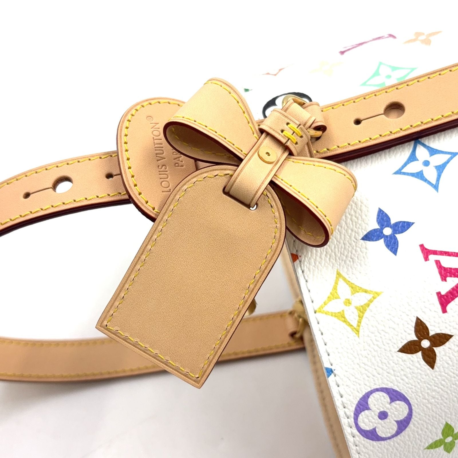 Louis Vuitton LV TM All in BB Shoulder Bag Leather White Multicolor Light Beige — view 6