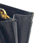 Prada Saffiano Metal Bifold Wallet Leather Black Gold — view 9