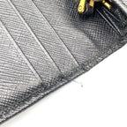 Prada Saffiano Metal Bifold Wallet Leather Black Gold — view 8