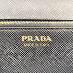 Prada Saffiano Metal Bifold Wallet Leather Black Gold — view 4