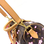 Louis Vuitton Monogram Speedy Bandouliere 25 Cherry Blossom Leather Pink Brown — view 7