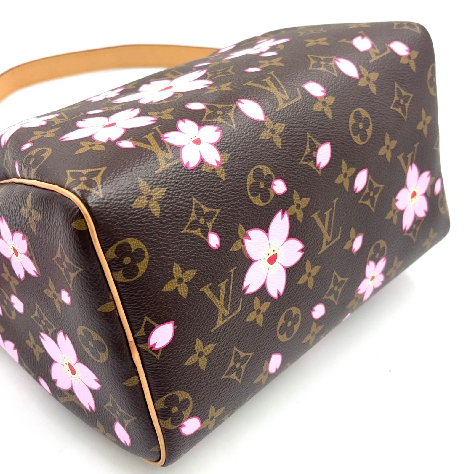 Louis Vuitton Monogram Speedy Bandouliere 25 Cherry Blossom Leather Pink Brown — view 5