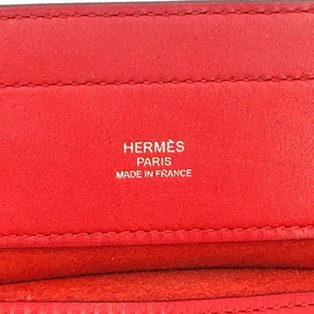 Hermes Sac Ari Numini Swift Red Shoulder Bag Silver — view 4