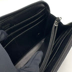 Prada Zip Around Nylon Black Wallet Silver — view 6