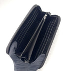 Prada Zip Around Nylon Black Wallet Silver — view 3