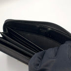Prada Zip Around Nylon Black Wallet Silver — view 9