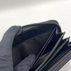 Prada Zip Around Nylon Black Wallet Silver — view 7