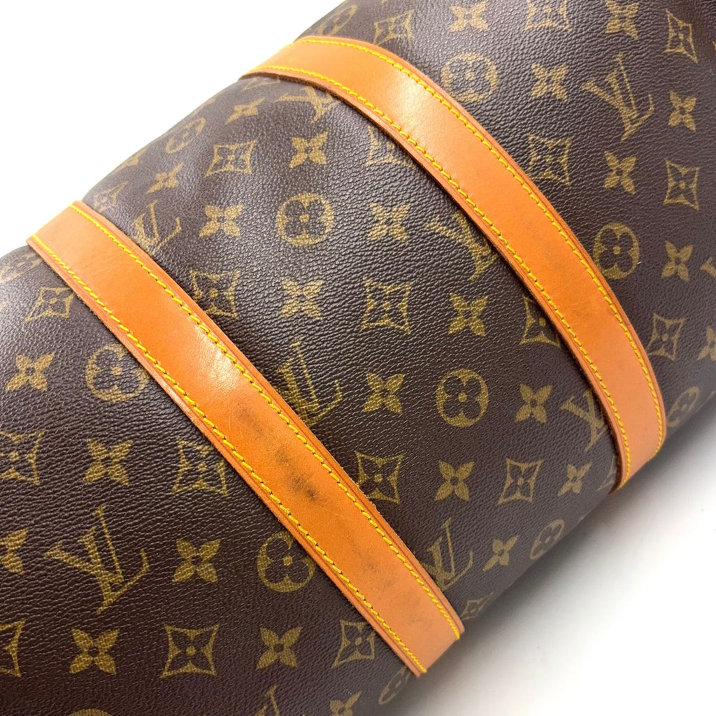 Louis Vuitton Keepall Bandouliere 45 Monogram Leather Brown Light Boston — view 7
