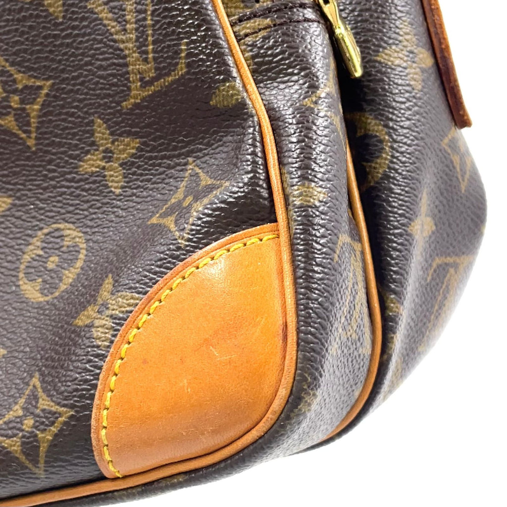 Louis Vuitton Monogram Leather Brown Light Shoulder Bag Gold — view 7