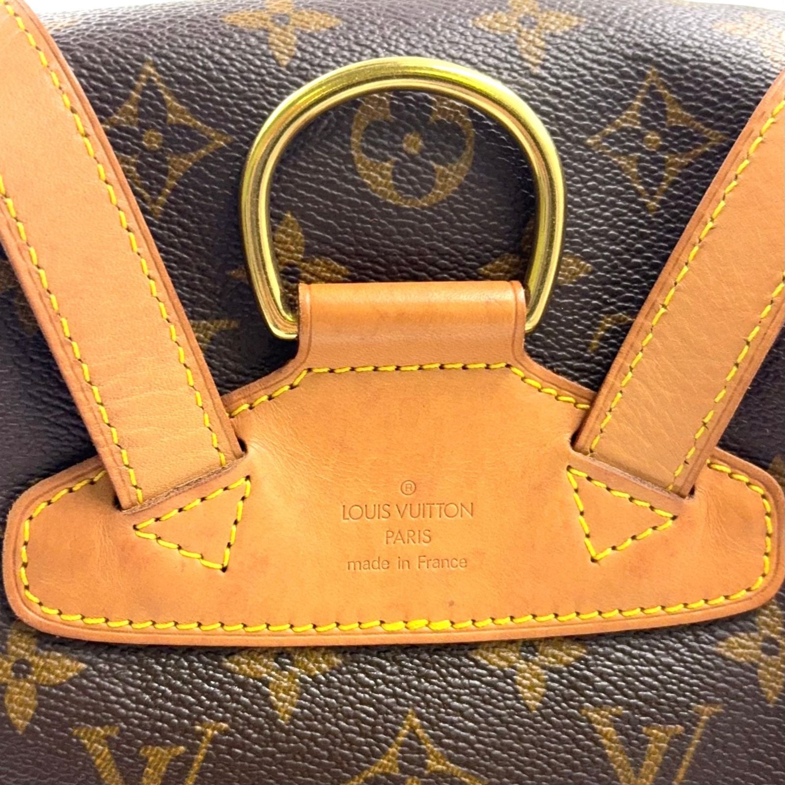 Louis Vuitton Montsouris Monogram Leather Brown Light Backpack Gold — view 4