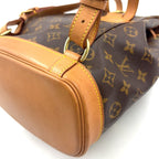 Louis Vuitton Montsouris Monogram Leather Brown Light Backpack Gold — view 8
