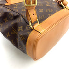 Louis Vuitton Montsouris Monogram Leather Brown Light Backpack Gold — view 9