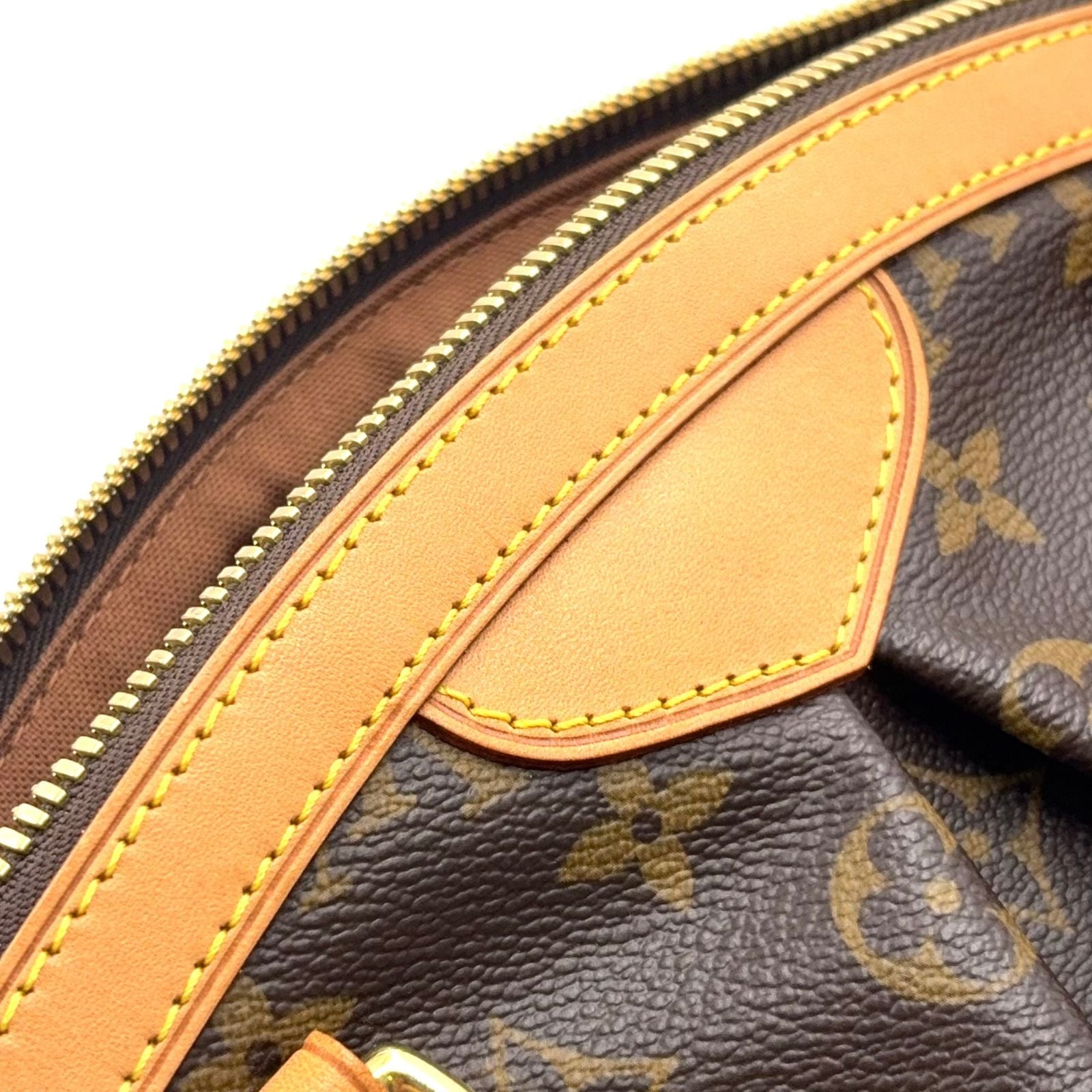 Louis Vuitton Tivoli PM Monogram Leather Brown Light Handbag Gold — view 9