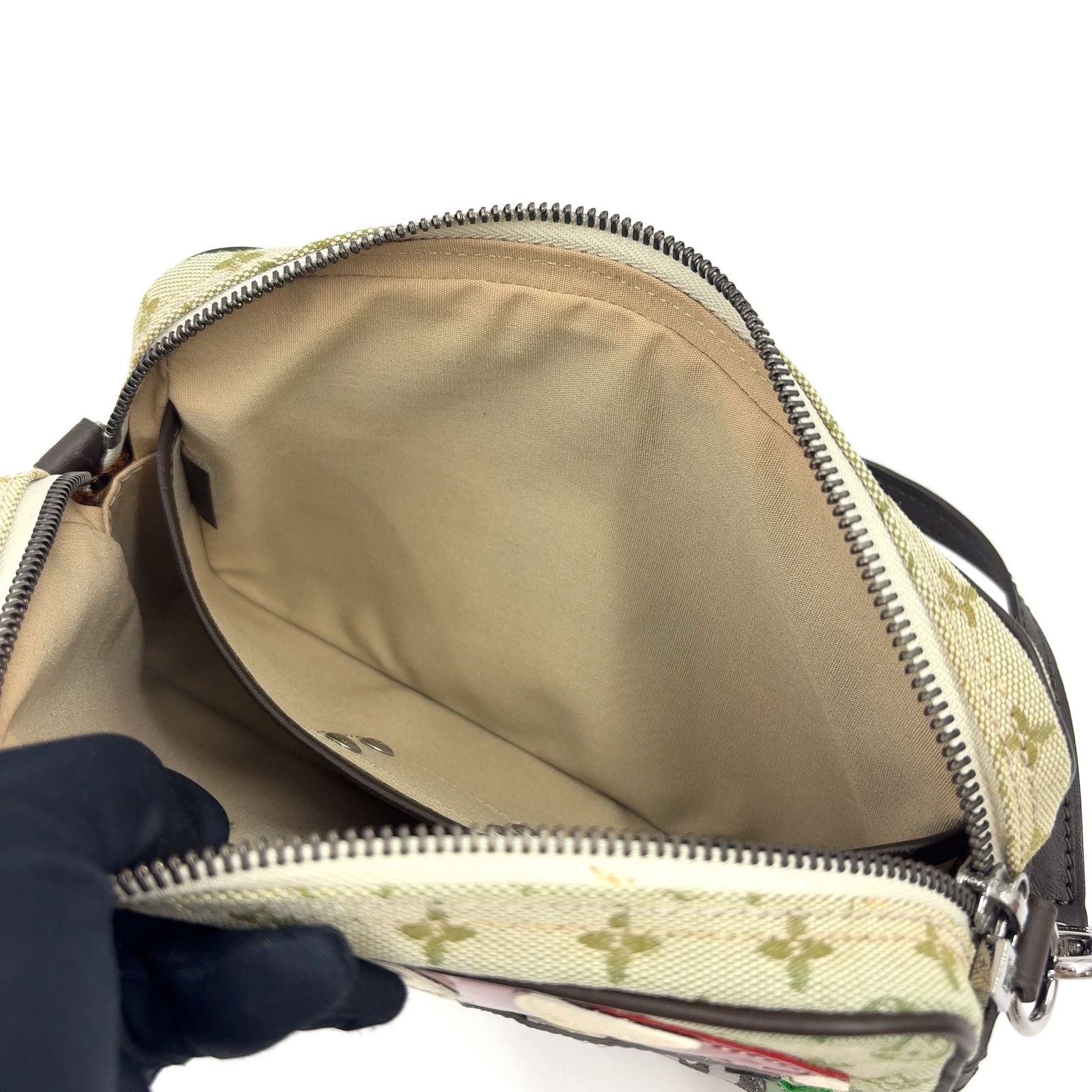 Louis Vuitton Pochette Comte de Fe Monogram Mini Khaki Leather Canvas Green — view 9